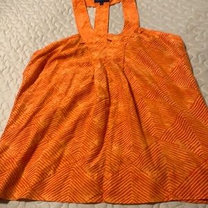 Martin + OSA racer back tank. Orange tribal print